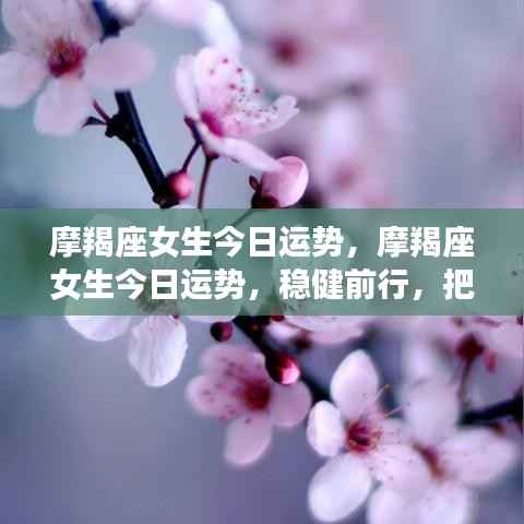 摩羯座女生今日运势,稳健前行,把握机遇,运势亨通