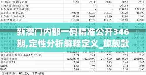新澳门内部一码精准公开346期,定性分析解释定义_旗舰款1.547