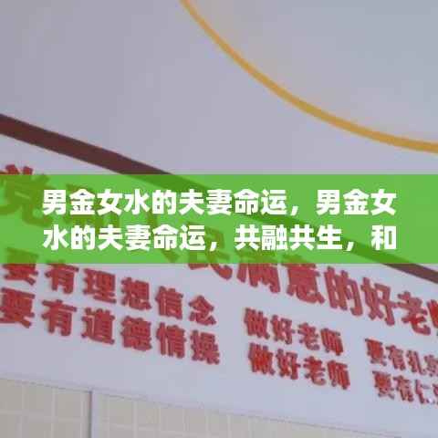 男金女水,夫妻命运的共融共生与和谐共荣