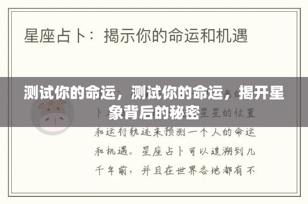 揭秘星象背后的秘密,测试命运之旅启程!