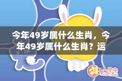今年49岁属生肖运势展望与个性解析。