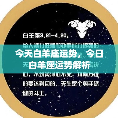 今日白羊座运势解析及特点总结