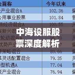 中海设服股票深度解析与前景展望