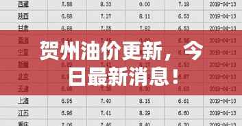 贺州油价更新,今日最新消息!