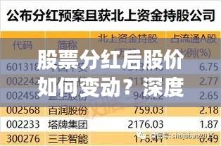 股票分红后股价如何变动?深度解析背后的逻辑与影响